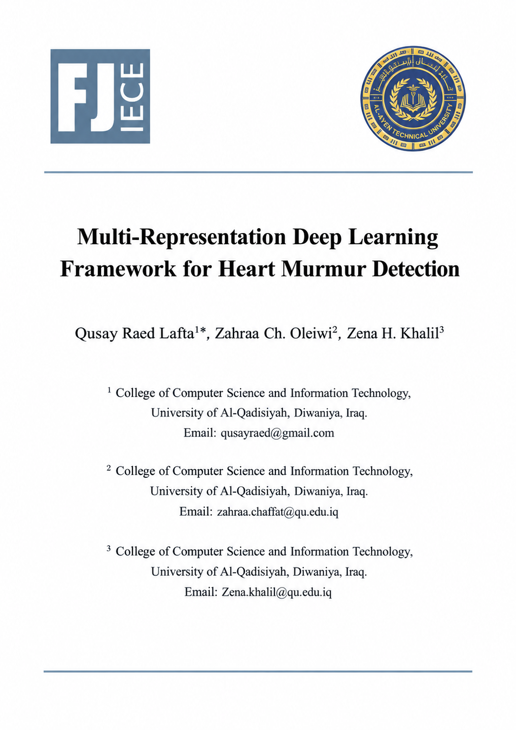 Academic Title Page with Institutional Logos